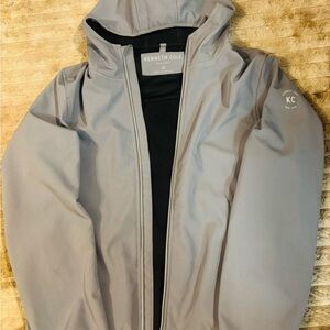 Kenneth Cole Men's Light Gray Hooded Raincoat